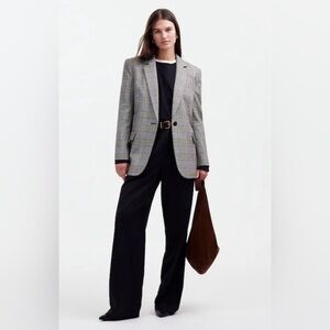Madewell Classic Gray Plaid Blazer